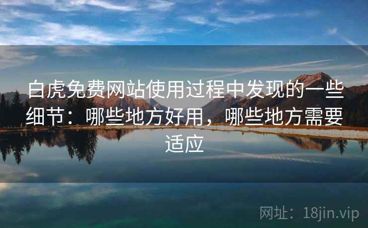白虎免费网站使用过程中发现的一些细节：哪些地方好用，哪些地方需要适应