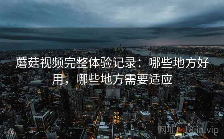 蘑菇视频完整体验记录：哪些地方好用，哪些地方需要适应