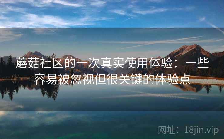 蘑菇社区的一次真实使用体验:一些容易被忽视但很关键的体验点 蘑菇社区的一次真实使用体验:一些容易被忽视但很关键的体验点
