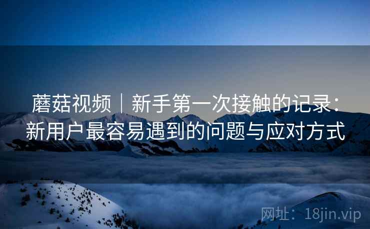蘑菇视频｜新手第一次接触的记录：新用户最容易遇到的问题与应对方式
